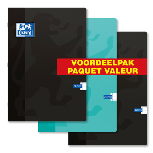 Oxford Schrift Oxford School A4 lijn 72blz 90gr assorti