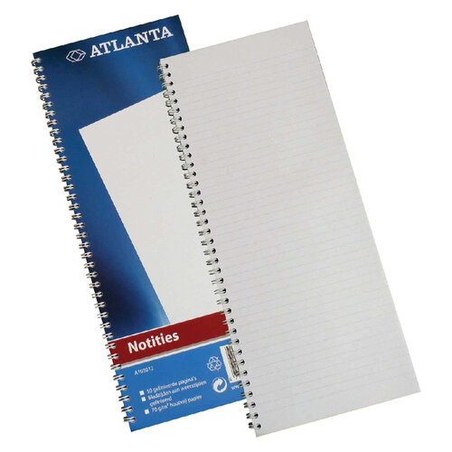 Atlanta Registre in-folio étroit à spirale Atlanta ligné 100 pages bleu