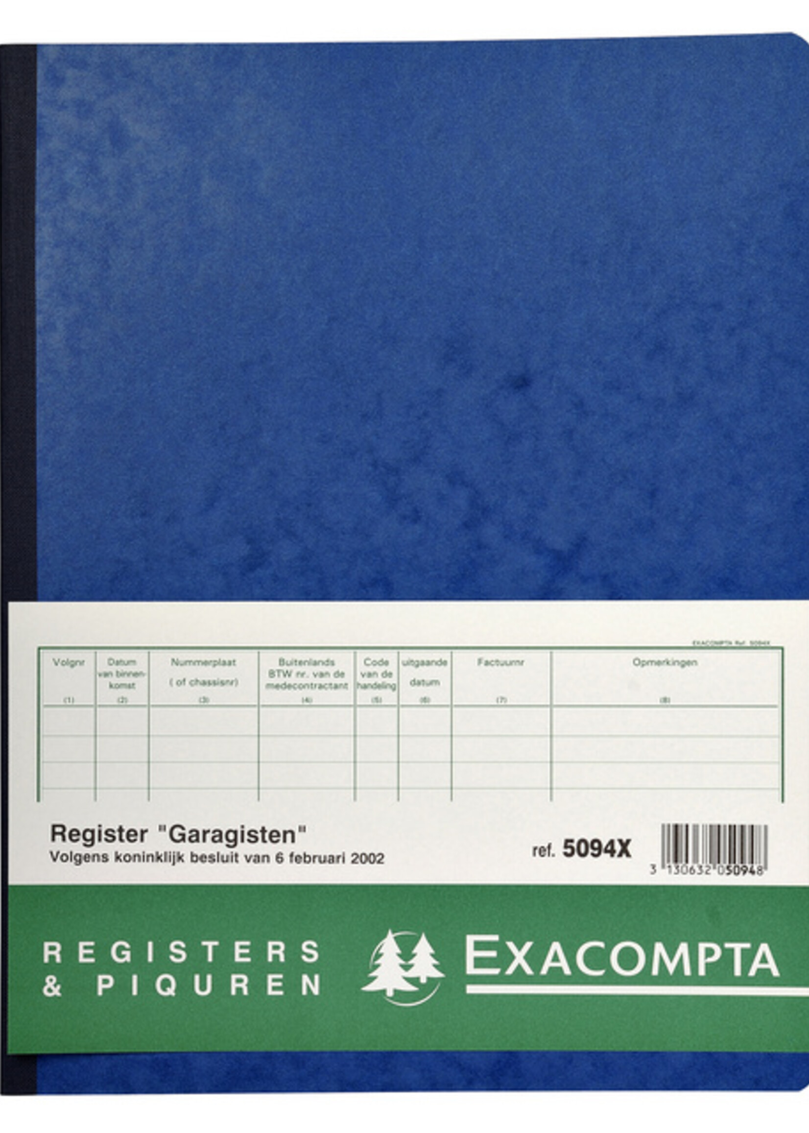 Exacompta Registre Piqûre garagiste 320X250mm 80 feuilles bleu