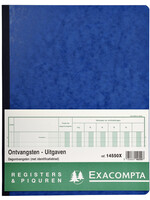 Exacompta Registre Piqûre recettes journalières 320x250mm 80 feuilles bleu