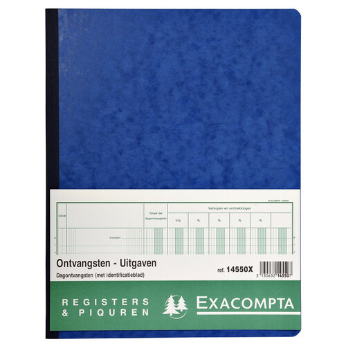 Exacompta Register Piqure dagontvangsten 320x250mm 80vel blauw