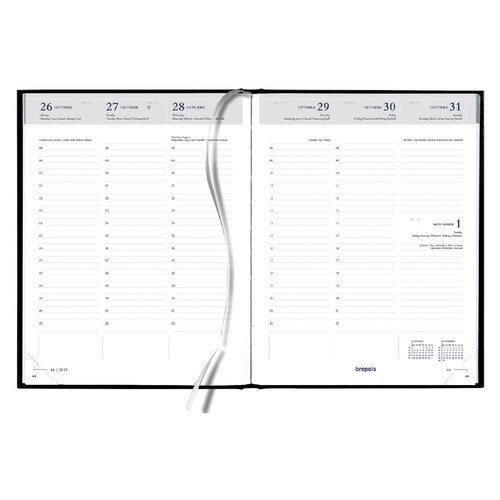 Quantore Agenda 2026 Quantore 7 jours/2 pages 4 langues noir