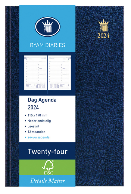 Acheter Agenda 2024 Ryam Twenty-four Mundior 1 jour/1 page bleu ?