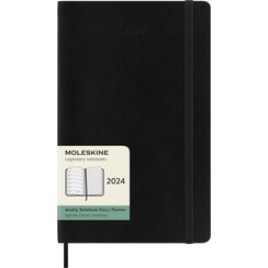 Agenda 2024 Moleskine Planner Weekly Large 130x210mm 12 mois 7 jours/1 page Soft cover black