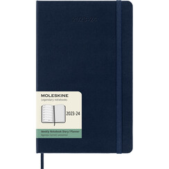 Agenda 2023/2024 Moleskine 18M Planner Weekly 7dag/1pagina large 130x210mm hard cover saffier blauw