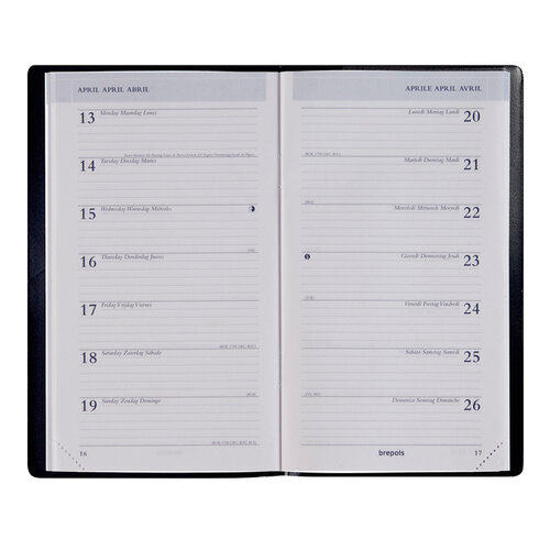 Brepols Agenda 2026 Brepols Breplan Seta 7dag/1pagina assorti zwart bordeaux blauw