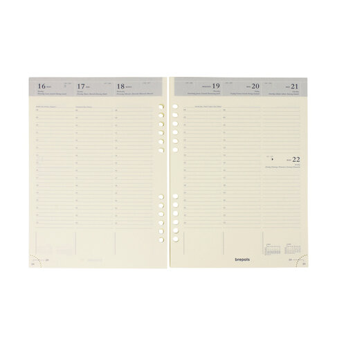 Brepols Recharge agenda 2026 Brepols Brefax 7 7 jours/2 pages 6 langues