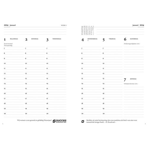 Succes Recharge agenda 2026 Succes Executive A5 7 jours/2 pages