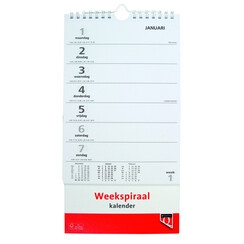 Calendrier hebdomadaire spirale 2026 Quantore