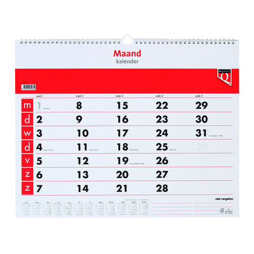 Quantore Calendrier mensuel 2026 Quantore