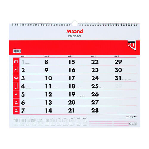 Quantore Maandkalender 2024 Quantore