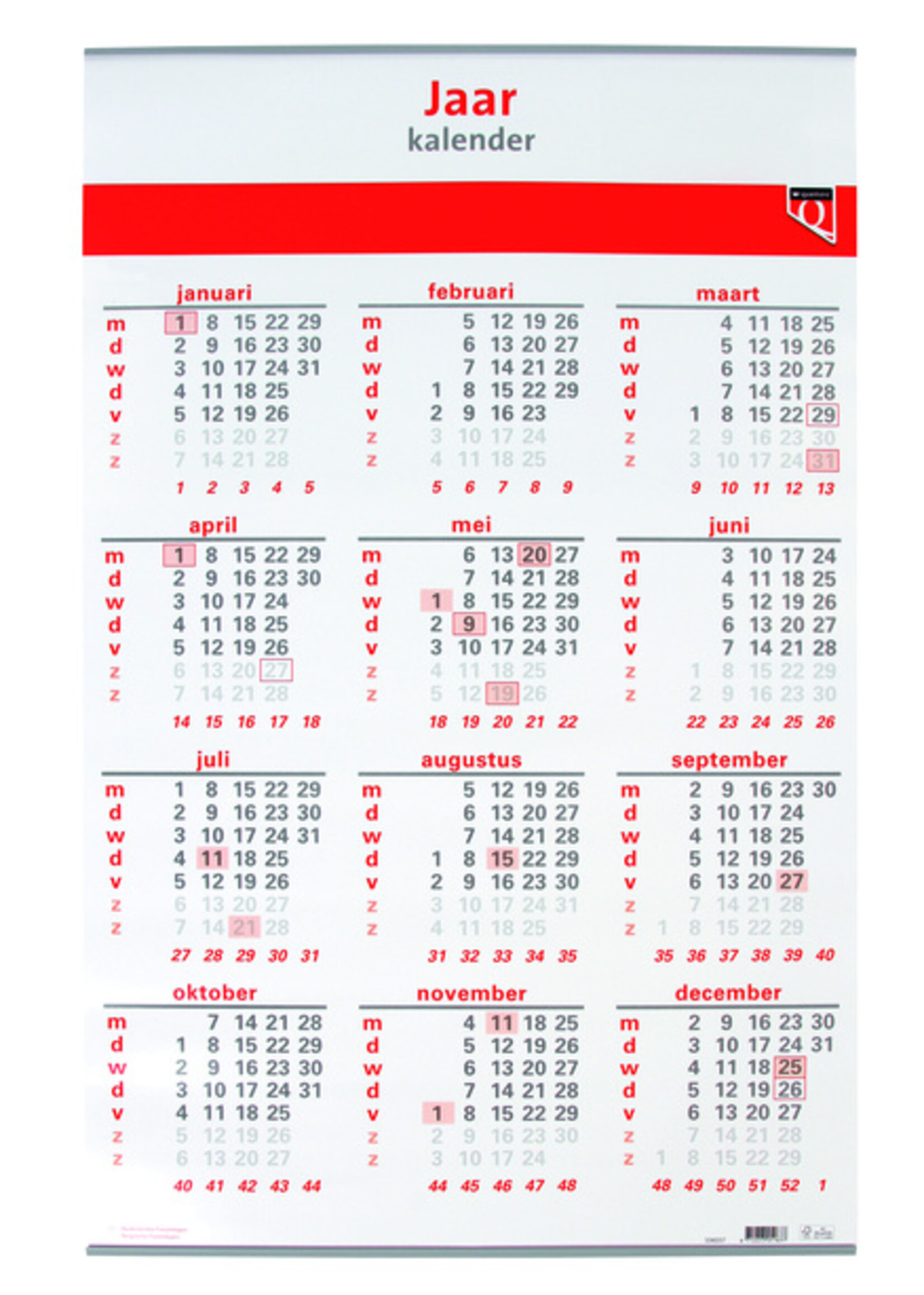 Quantore Jaarkalender 2026 Quantore