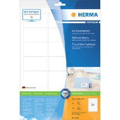Etiquette HERMA Premium 8632 63,5x38,1mm blanc 210 pièces