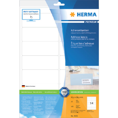 Herma Etiket HERMA 8635 99.1x38.1mm premium wit 140stuks