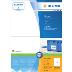 Etiket HERMA 4676 105x148mm A6 premium wit 400stuks