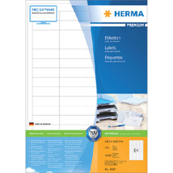 Etiquette HERMA Premium 4607 48,3x16,9mm blanc 12800 pièces