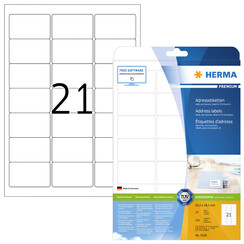 Etiquette HERMA 5029 Premium A4 63,5x38,1mm 525 pièces blanc