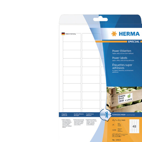 Herma Etiket HERMA Power 10902 45.7x21.2mm wit 1200stuks
