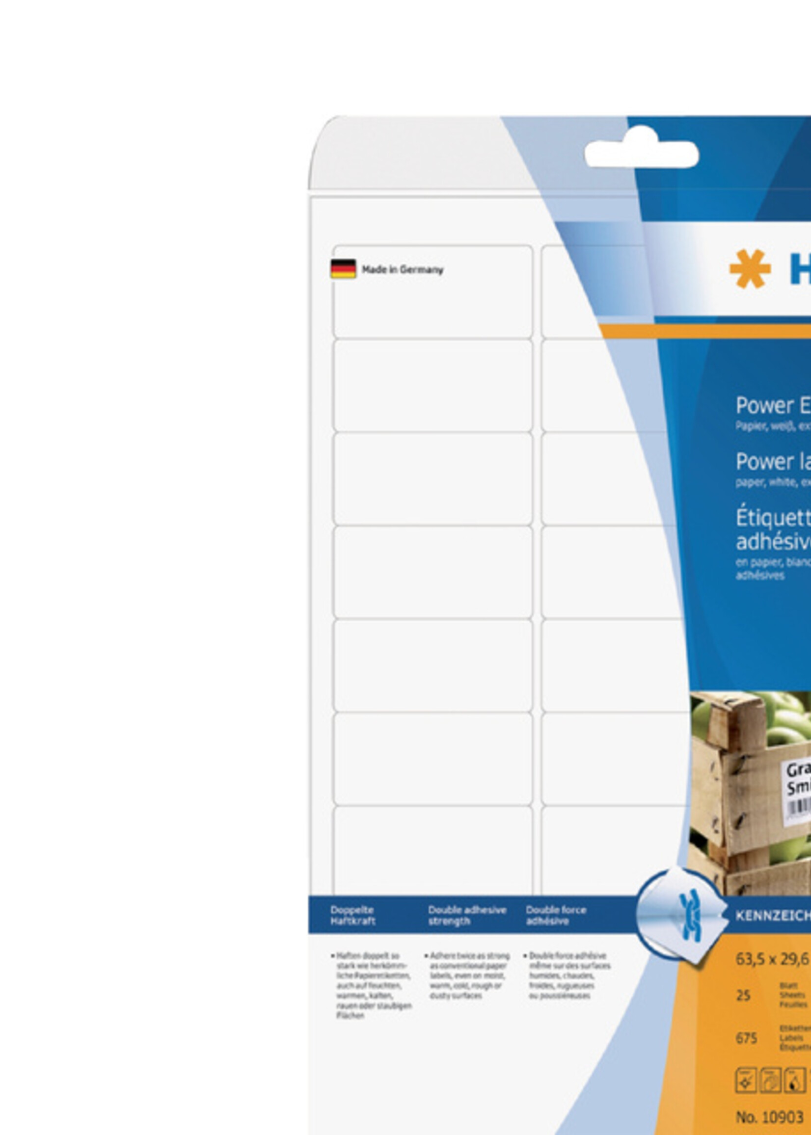 Herma Etiquette HERMA extra forte 10903 63,5x29,6mm 675 pièces