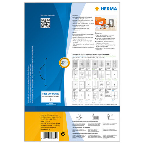 Herma Etiket HERMA 10779 66x33.8mm wit 1920stuks