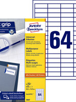 Avery Zweckform Etiket Avery Zweckform 3667 48.5x16.9mm wit 6400stuks