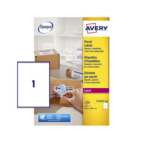 Avery Etiket Avery L7167B-100 199.6x289.1mm blockout 100stuks