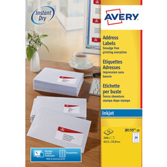 Etiket Avery J8159-10 63.5x33.9mm wit 240stuks