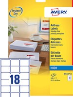 Avery Etiket Avery J8161-10 63.5x46.6mm wit 180stuks