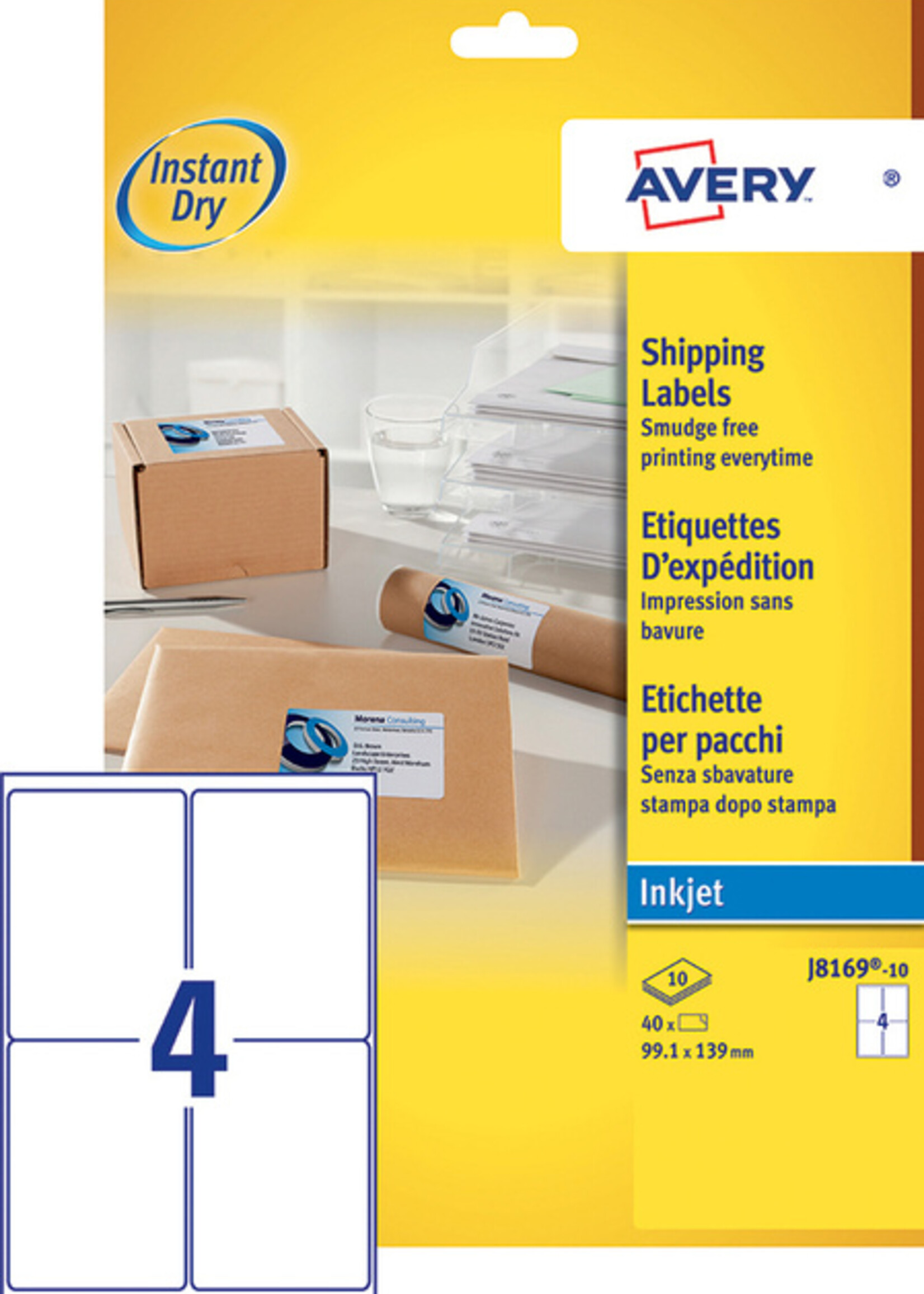 Avery Etiquette Avery J8169-10 99,1x139mm blanc 40 pièces