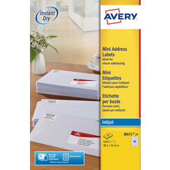 Etiket Avery J8651-25 38.1x21.2mm wit 1625stuks