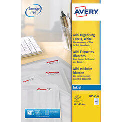 Etiket Avery J8654-25 45.7x25.4mm wit 1000stuks