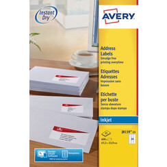 Etiket Avery J8159-25 63.5x33.9mm wit 600stuks