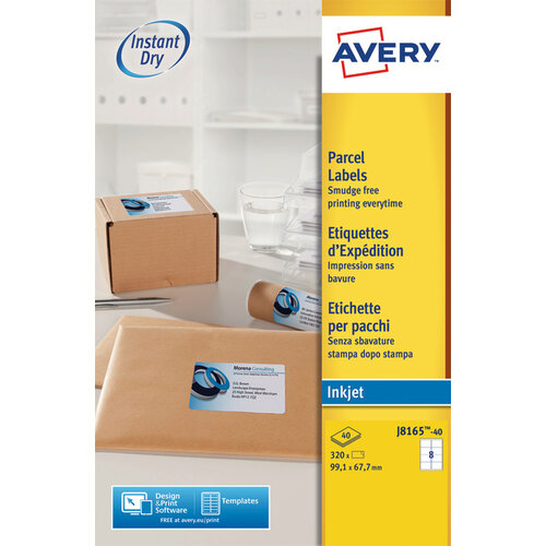 Avery Etiket Avery J8165-40 99.1x67.7mm wit 320stuks