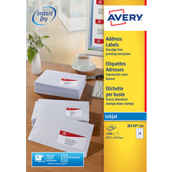 Etiket Avery J8159-100 63.5x33.9mm wit 2400stuks