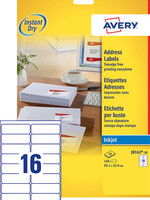 Avery Etiket Avery J8162-100 99.1x33.9mm wit 1600stuks