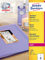 Avery Zweckform Etiket Avery Zweckform L7769-40 99.1x139mm hoogglans wit 160stuks