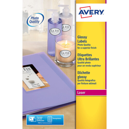 Avery Etiket Avery L7767-40 210x297mm A4 hoogglans wit 40stuks