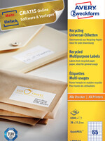 Avery Zweckform Etiquette Avery Zweckform LR3666 38x21,2mm recyclé blanc 6500 pcs
