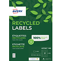 Avery Etiket Avery LR7160-100 63.5x38.1mm recycled wit 2100stuks