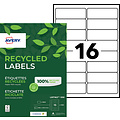 Avery Etiket Avery LR7162-100 99.1x33.9mm recycled wit 1600stuks