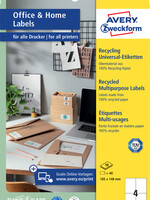 Avery Zweckform Etiquettes Avery Zwecform LR3483-10 105x148mm recyclé blanc 40 pièces
