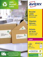 Avery Etiquette Avery LR-7159-100 33,9x63,5mm recyclé blanc 2400 pièces