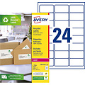 Avery Etiquette Avery LR-7159-100 33,9x63,5mm recyclé blanc 2400 pièces