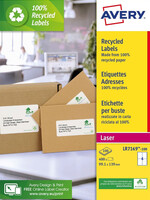 Avery Etiket Avery LR7169-100 99.1x139 mm recycled wit 400stuks