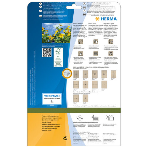 Herma Etiquette HERMA 10752 48,3x33,8mm silphie brun 640 pièces