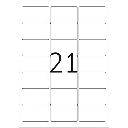 Herma Etiket HERMA 8670 A4 63.5x38.1mm folie transparant mat 525st