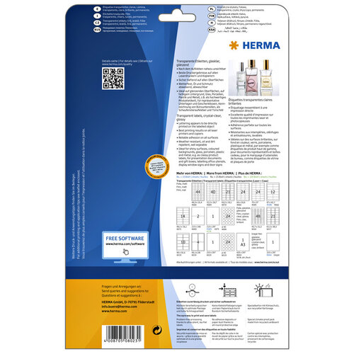 Herma Etiket HERMA 8023 40mm rond transparant 600stuks