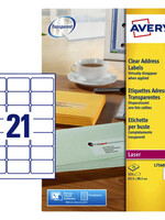 Avery Etiquette Avery L7560-25 63,5x38,1mm transparent 525 pièces