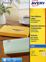 Avery Etiquette Avery J8560-25 63,5x38,1mm transparent 525 pièces