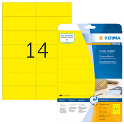 Etiket HERMA 5058 105x42.3mm verwijderbaar geel 280stuks